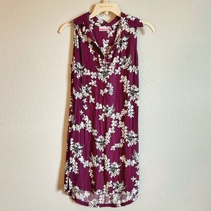 Pink Wheels Floral Shirt Dress, size Small